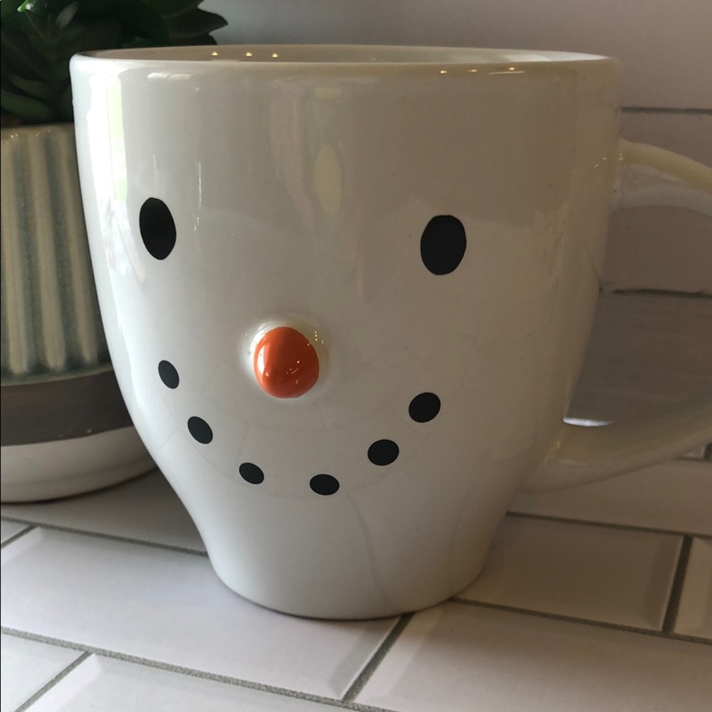 Cute Snowman Ceramic Mug with Orange Nose